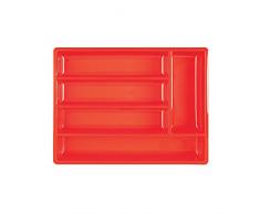 Excelsa Portaposate, 5 Scomparti, Polipropilene, Rosso, 38 x 29 cm