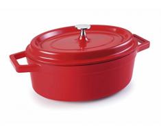 Lacor 25927- Casseruola ovale rossa alluminio pressofuso 26x20 cm