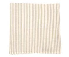 Set di 4 tovaglioli in Lino e Cotone a Strisce Beige Jazz, 46x46cm