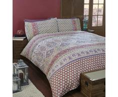 Moroccan letto King-Size, Copripiumino Matrimoniale e 2 federe-Set di biancheria da letto, in policotone, colore: rosso