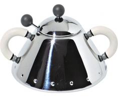 Alessi 9097 W, Zuccheriera con Cucchiaio, in Acciaio Inox, Bianco (WeiÃ)
