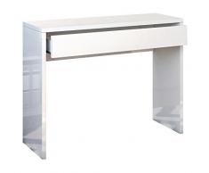 Composad Scrivania Ufficio Studio, Pannello Truciolare Ecologico Nobilitato, Bianco Laccato Lucido, 100