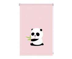 GARDINIA Tenda a rullo Digiprint, Panda Emilia, Fissaggio a incastro, Stampa digitale, Opaca, Incl. materiale di montaggio, Rosa/Fantasia, 110 x 150 cm (LxH)