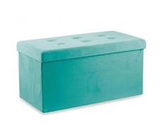 Galileo Casa 2194633 Panca Pieghevole con Contenitore Velluto Tiffany 7, Verde, Misure: l. 76 x p. 37,5 x h. 38