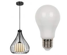 62051 Lampada a sospensione nero opaco, lampadina inclusa