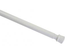 GARDINIA Bastone per tenda estensibile, Metallo, Fissaggio senza trapano né viti, Diametro 23/26 mm, Lunghezza 60-100 cm, Bianco