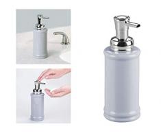 InterDesign Hamilton Dispenser Pompa di Sapone, Ceramica, Blu, 8.25x7.25x21 cm