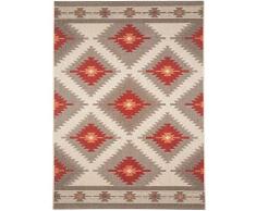 benuta Pflegeleichter Teppich geeignet fÃ¼r Innen AuÃenbreich, Balkon und Terrasse Tappeto, Fibra Sintetica, Colore: Rosso, 80 x 150 cm