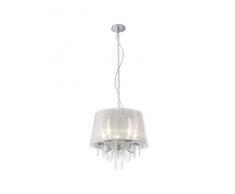 Trio Leuchten Trio 110400501 Lampadario con Paralume, in Stoffa E14