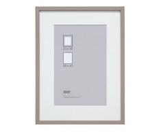 Deknudt Frames - Cornice portafoto Basic con passepartout in Legno con Modanatura Alta, Legno, Grigio, 10 x 15 cm