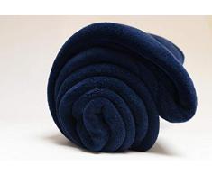 Soleil dOcre - 86AO415 - Calin Plaid Lenzuola, Blu (MARINE 512631) 160 x 120 cm