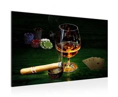 Quadro Poker Cognac in tessuto non tessuto â Tela immagini XXL formato da parete soggiorno soggiorno decorazione stampa verde 1 pezzo â Made in Germany â Pronto da appendere 502214c