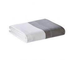 AmazonBasics - Lenzuolo di sopra in microfibra di prima qualitÃ , 275 x 275 cm, grigio a righe (grey cabana)