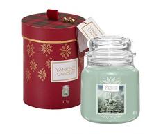 YANKEE CANDLE Set Regalo contenente 1 Candela profumata in giara Media nella fragranza Abete Bianco, Confezione Regalo Natalizia