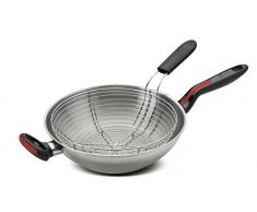 Lagostina Linea Rossa Wok Acciaio, Alluminio, Argento, 28 cm
