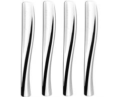 Toccami Stirrer 150 Cucchiaino di Design per Espresso, Cappuccino o Crema di caffÃ¨, Set da 4, Acciaio Inossidabile, Argento, 15x8x1.5 cm