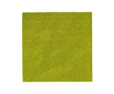 benuta Hochflorteppich Swirls Shaggy Langflor GrÃ¼n 60x60 cm Kunstfaser schadstofffrei Tappeto, Fibra Sintetica, Verde, 60 x 60 cm
