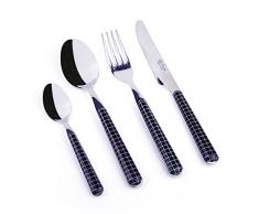 Excelsa Enjoy Servizio Posate, Acciaio Inossidabile, Nero, 24 UnitÃ 
