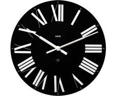 Alessi 12 B Firenze Orologio da Parete in ABS, Movimento al Quarzo, Nero, nero/bianco, plastica