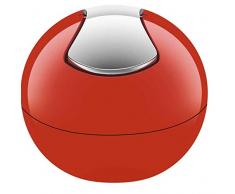 Spirella 10.14967 Bowl-Shiny - Cestino per rifiuti sferico Brillante, Colore: Rosso