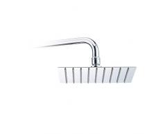 Relaxdays 10021095_693 Soffione Doccia Quadrato Telefono Doccia a Ppioggia 200 mm Acciaio Inox Specchio Lucido 1/2 Pollice Argento