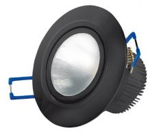 Transmedia - Faretto LED da incasso a soffitto 230 V/6,5 W, 360 lm, 30 gradi, CRI/RA: 80, dimmerabile, diametro 90 x 57 mm, luce bianca calda, 3000 K, LPE3L, Nero