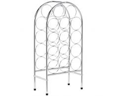AmazonBasics - Portabottiglie di vino cromato, design ricurvo, per 14 bottiglie