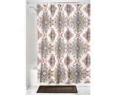 Interdesign Henna Medallion SC Tenda da Doccia, Tenda per Vasca da Bagno in Poliestere con Motivo Raffinato 183cm X 183 Cm, Multicolore