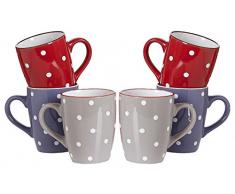 Ritzenhoff & Breker Tazza di caffÃ¨ Set Dots, 6Â Pezzi, 300Â ML, Stoviglie in Ceramica, Colori Assortiti, 35Â x 16Â x 25Â cm, 6Â unitÃ 