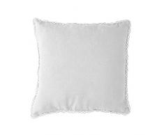 Erba Barcelona desilinen Cuscino Decorativo Ricamato Moderno 45x45x13 cm Bianco