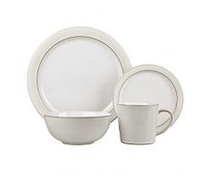 Denby Set da tavola di Tela Naturale, Crema, Set di 16