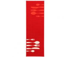 ABC Dinner Tappeto da Cucina, Nylon, Rosso, 57 x 200 cm
