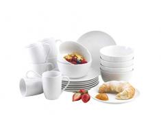 MÃ¤ser Barca Set Colazione per 6 Persone Completo da 18 pz, Porcellana