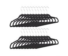 Relaxdays Set da 20 grucce Sottili, appendi Pantaloni salvaspazio, Fodera Velluto, Ganci girevoli a 360, Nero, 22.5 x 41.5 x 0.6