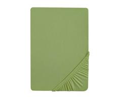 Biberna, lenzuola singolo singolo con angoli elasticizzati, Verde (Grün), 140 cm x 200 cm