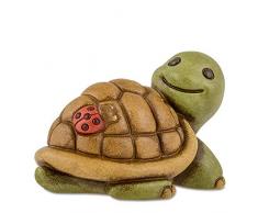 THUNÂ® - Tartaruga Media in Piedi con Coccinella - Animali Soprammobile da Collezione - Ceramica - I Classici