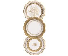 Talking Tables Piatti di Carta USA e Getta-Motivo Porcellana Oro