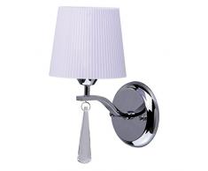 Moderna lampada da parete a 1 luci chromfarbiges metallo bianco paralume in acrilico trasparente cristallo soggiorno exkl. 1 * 40 W E14 2700 K