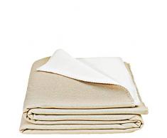 Coperta in Pile Morbido con Punto Uncinetto - Un Lato soffice, Un Lato Lucido - 160x200 cm - zoeppritz since 1828, 100 Gold, 160 x 200 cm