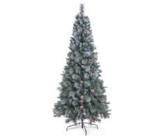 Festive Productions Ltd, Albero di Natale Sintetico con Decorazione di Bacche e pigne, Altezza: 2, 10 m