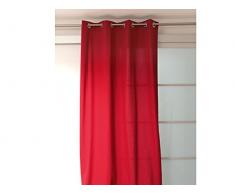 Soleil dOcre 031541 Panama - Tenda in cotone, con occhielli, Rosso, 135 x 250 cm