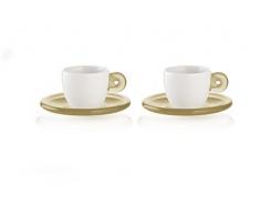 Fratelli Guzzini Gocce Tazzine Caffe, Porcellana, Sabbia