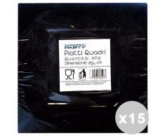 Glooke Selected Set 15 Piatti Quadrati 25,4 cm. Nero * 6 pz. Rigido