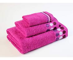 Flor De AlgodÃ³n Set di Asciugamani da Bagno, Sfere, 400 gr/m2 30 x 50cm, 50 x 90 m, 100 x 140 cm Melanzana