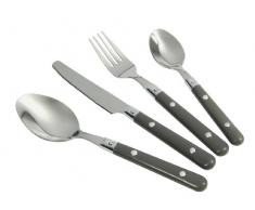 Delys-By-Verceral 513040 - Set di Posate da 16, 4 cucchiai, 4 cucchiai da caffÃ¨, 4 forchette, 4 coltelli, Colore Grigio Scuro