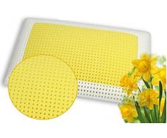 venixsoft Cuscino per Letto Guanciale Soffoco in Memory Foam Termosensibile, Saponetta 72 cm x 42 cm x 13,8 cm, Anti Zanzara, Fodera Cotone Sfoderabile, Made in Italy, Singolo Inserto Giallo