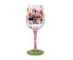 Enesco GLS11-5511G Una Serata tra Ragazze - Bicchiere da Vino Standard, Multicolore