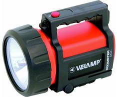 VELAMP Doomster Basic Torcia Lanterna Luce da Ispezione LED 100 Lumen 1W. Funziona con 1 pila 4R25 o 4 LR20. Impermeabile IP44. per Campeggio, Pesca, Trekking. 1 W, Rosso, 20.8x14.4x16.2 cm