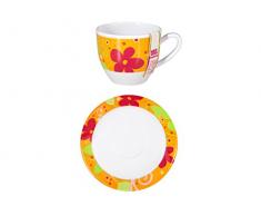 H&H Tazza CaffÃ¨ Melamina Arancio Con Piatti Colazione Arredo Tavola, 1 pezzo