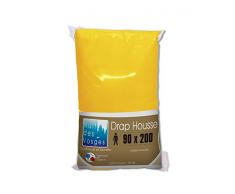 Nuit des Vosges 2237429 Cotoval Lenzuolo con Angoli Cotone in Tinta Unita Giallo 90 x 200 cm